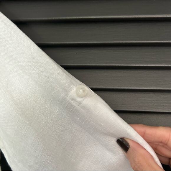 Janie and Jack 100% Linen, White Casual Button Down Shirt, Size 5 - Picture 6 of 9